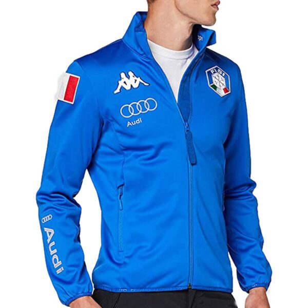 Men's Italia FISI Team Shell Jacket - Blue - TeamSkiWear | Ski Racing Shop