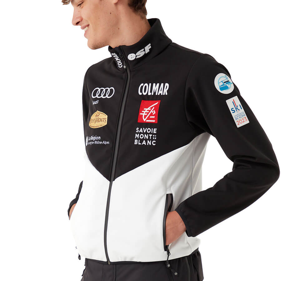 Colmar Mens France Ski Team Soft Shell Jacket - Black White3