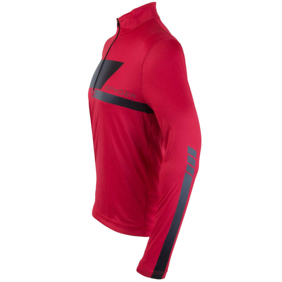 Spyder Mens Limitless Retro First Layer Shirt - Red Black1