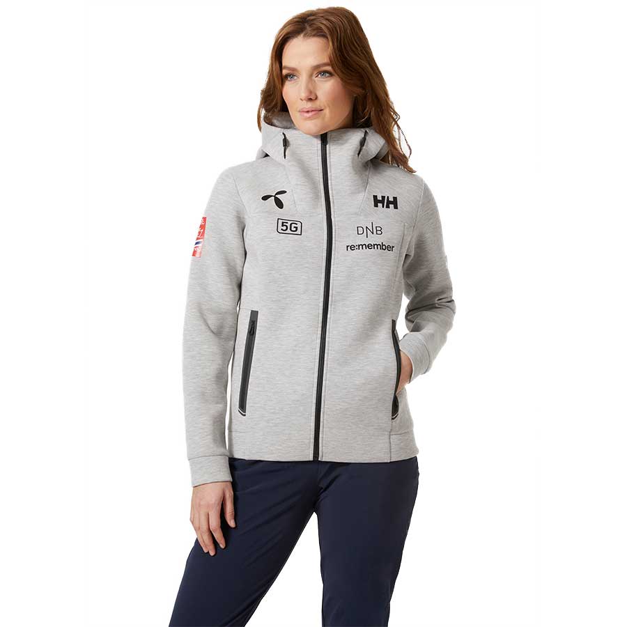 Helly Hansen Womens Norway Team Ocean Sweat Hoodie Jacket - Grey Melange3