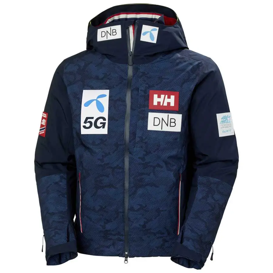 Luik tevredenheid Inspectie Helly Hansen Mens Norway Team Swift Infinity Jacket - Navy NSF -  TeamSkiWear | Ski Racing Shop