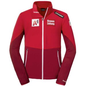 Schöffel Mens Austrian Team Lodron Fleece Jacket- Barbados Cherry1