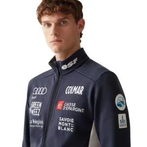 Colmar Herren Frankreich Alpine Team Fleece Mid Layer Jacke - Blau2