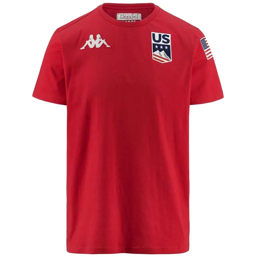 Kappa Men's USA Team T Shirt - Red USST - TeamSkiWear | Racing Shop