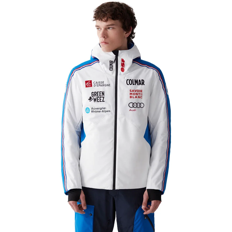 Colmar Men's French Ski Team Jacket - White Abyss Blue - TeamSkiWear ...