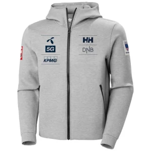 Helly Hansen Veste Chandail HP Ocean FZ 2.0 de l’équipe de ski norvégienne pour hommes - Gris chiné NSF1