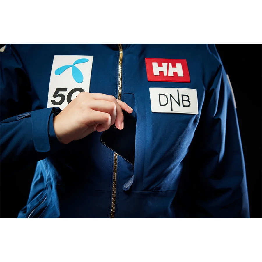 Chaqueta de suéter Helly Hansen Norway Ski Team HP Ocean FZ 2.0 para mujer  - Navy NSF