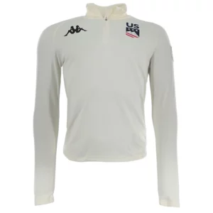 Kappa Mens USA Ski Team Fleece First Layer Shirt - White Milk1
