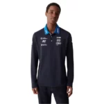 Colmar Mens French Ski Team Polo Long Sleeve Shirt - Blue Abyss2