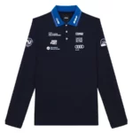 Colmar Mens French Ski Team Polo Long Sleeve Shirt - Blue Abyss1