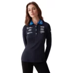Colmar Dames Frans Ski Team Polo Lange Mouwen Shirt - Blauw Abyss1