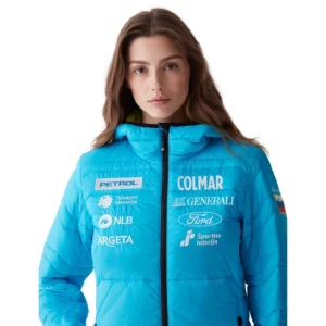Colmar Womens Slovenia Ski Team Insulator Jacket - Mirage Blue Wasabi2