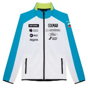 Colmar Womens Slovenia Ski Team Thermal Sweater Jacket - White Mirage Blue1