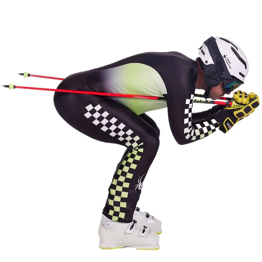 Spyder Mens World Cup DH Race Suit - Black Lime Ice2