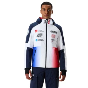 Colmar Herren Französische Teamjacke - Weiß Blau Rot3