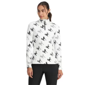 Spyder Womens Vivid First Layer Shirt - Blanc Ski Print1