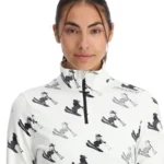 Spyder Womens Vivid First Layer Shirt - White Ski Print3